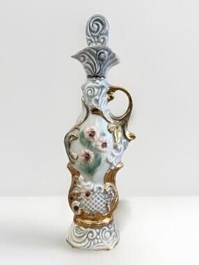 Vintage Decanter Jim Beam 145 Months Floral Genuine Regal China 17" Tall 1971